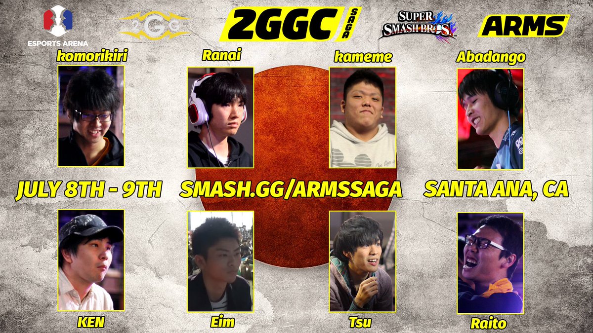 こげろー 今週末は2ggc Arms Saga T Co Jrurq3zt スマ4の参加者はzero Dabuz Larry Void Mr R Tweek Elegant Cosmosなどなど 日本勢は画像の8名が参戦 T Co 04gojpl9