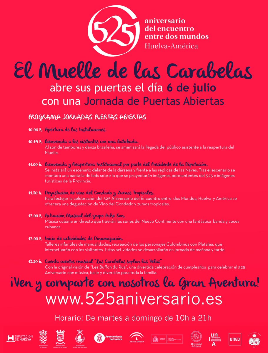 DipuHU's tweet photo. Reapertura #MuelleDeLasCarabelas y concierto @LuisFonsi  #ForoIberoamericano protagonistas hoy del #525Aniversario #EncuentroEntreDosMundos https://t.co/dBzPFKh67L