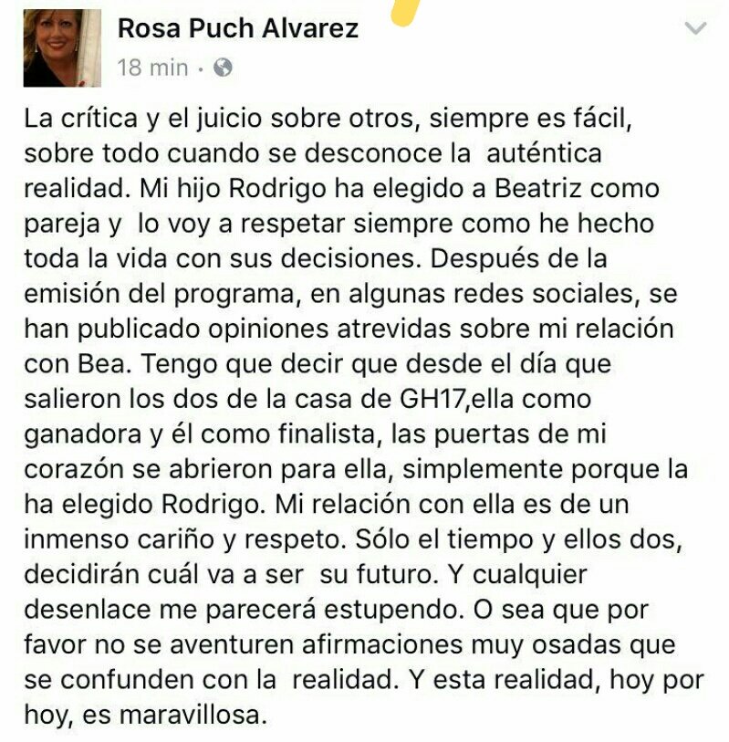 22Patricia3's tweet photo. Os queda claro olé olé y olé a la #GranRosaDeEspaña es maravillosa ❤❤❤🍊🍍 como desearían alguno una suegra así 😃😍 https://t.co/Ui1wQs7AAz