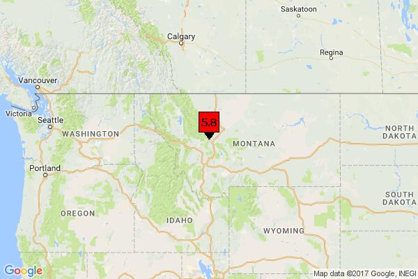 eqgr's tweet photo. 5⃣8⃣ 🇺🇸 Earthquake M 5.8, 06/07 00:30, depth: 10 Km, MONTANA #earthquake #gfz https://t.co/EifroxQfMM
