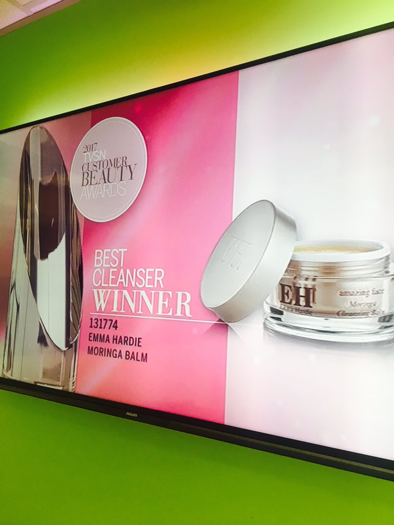 EmmaHardieUK's tweet photo. WE WON! Best Cleanser at the @tvsn Customer Beauty Awards 2017 ⭐️ thank you to everyone who voted for us, we are over the moon #moringabalm https://t.co/Q25naI2AMp