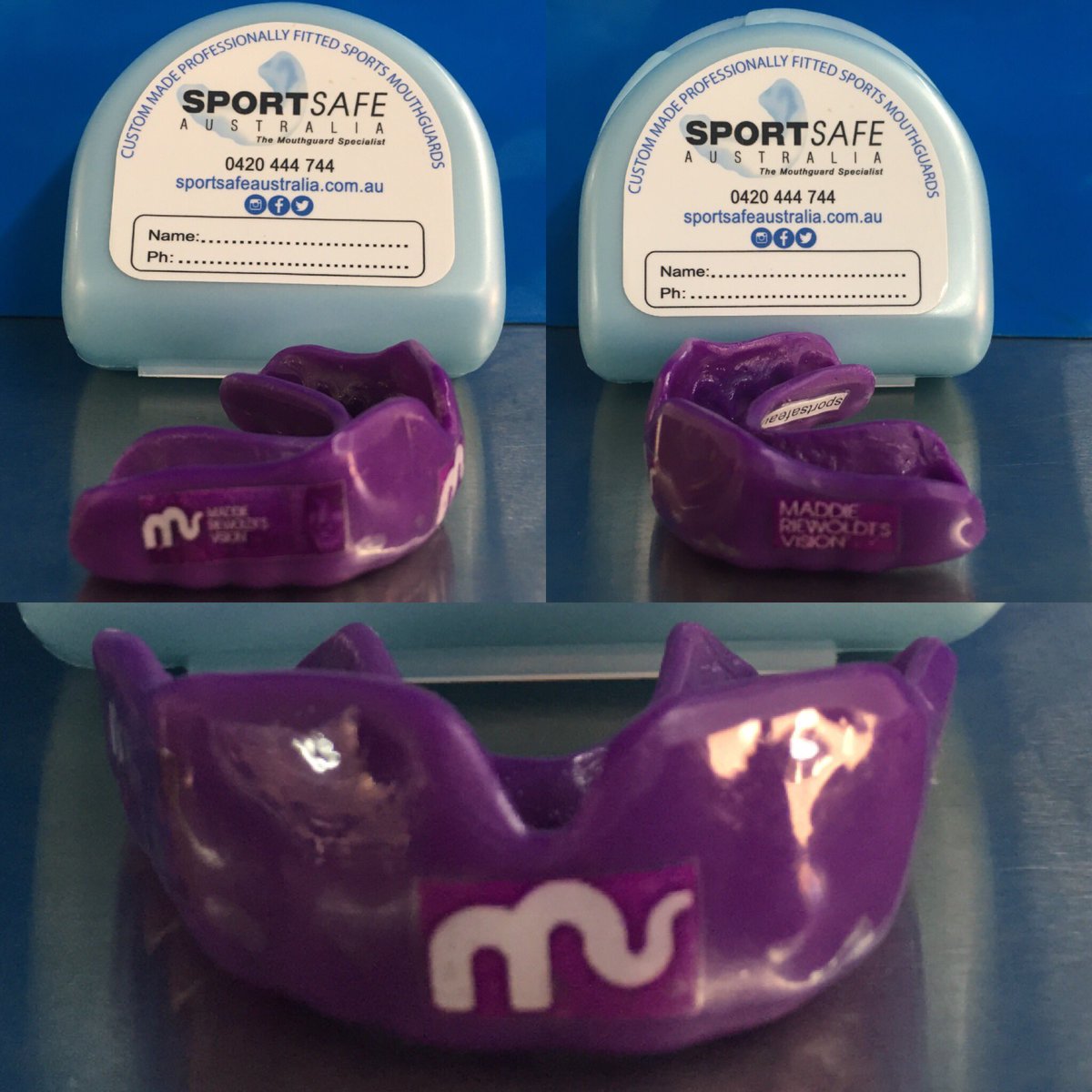 SportsafeAus's tweet photo. Sportsafe Australia - The Mouthguard Specialist proudly supports the Maddie Riewoldt Vision by providing Purple mouthguards to the players. https://t.co/xdaa7u5NtE