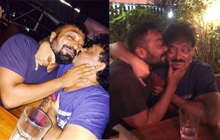 Image result for RGV and Anurag Kashyap's kissing viral in Internet