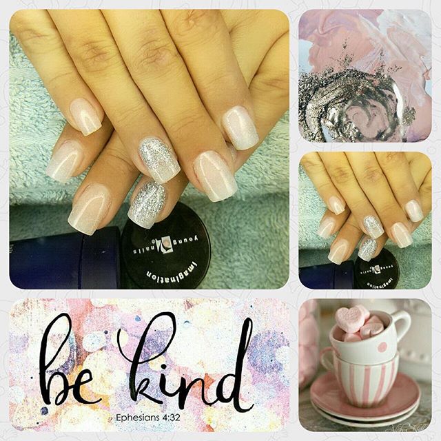 Blush and silver fade #Stunning short #nails for that natural yet elegant look.... Come to the #nailsalon that #knowhowtotreatawoman
