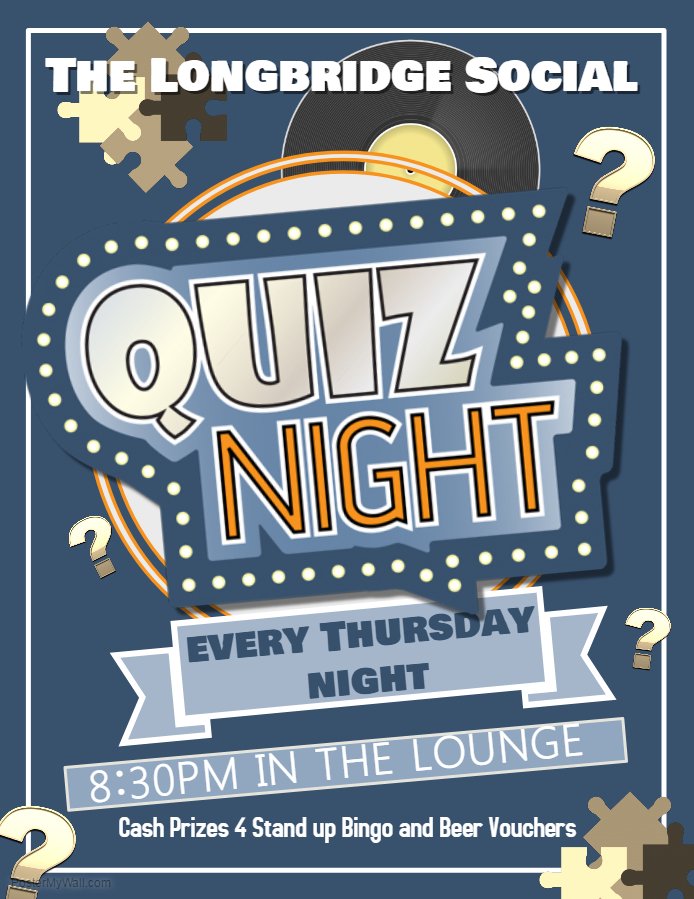 Quiz Night <a href="/LongbridgeSoc/">Longbridge SC</a> tonight come one come all <a href="/longbridgehero/">Longbridge Superhero</a> <a href="/WeoleyCastleLib/">WeoleyCastleLibrary</a> <a href="/ShenleyCrtHall/">Shenley Court Hall</a> <a href="/bissettdeb1/">Barclays Northfield </a> <a href="/B31Voices/">B31 Voices</a> <a href="/RoyalFishBarLB/">The Royal Fish Bar</a>