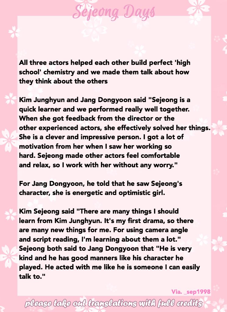 _sejeongdays's tweet photo. [TRANS] Article: Kim Junghyun and Jang Dongyoon "Sejeong is a quick learner and we performed well together"

#Sejeong #김세정 #세정 https://t.co/n3SppESDBF