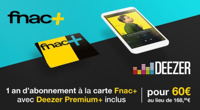 BonsPlansMalins's tweet photo. 60€ l’abonnement Deezer Premium+ 1 an & Carte Fnac+ (valeur… https://t.co/U4gLxxxtfY #Deal #Services #Abonnementpascher #CarteFNAC #bonplan https://t.co/vFbyYii6fF
