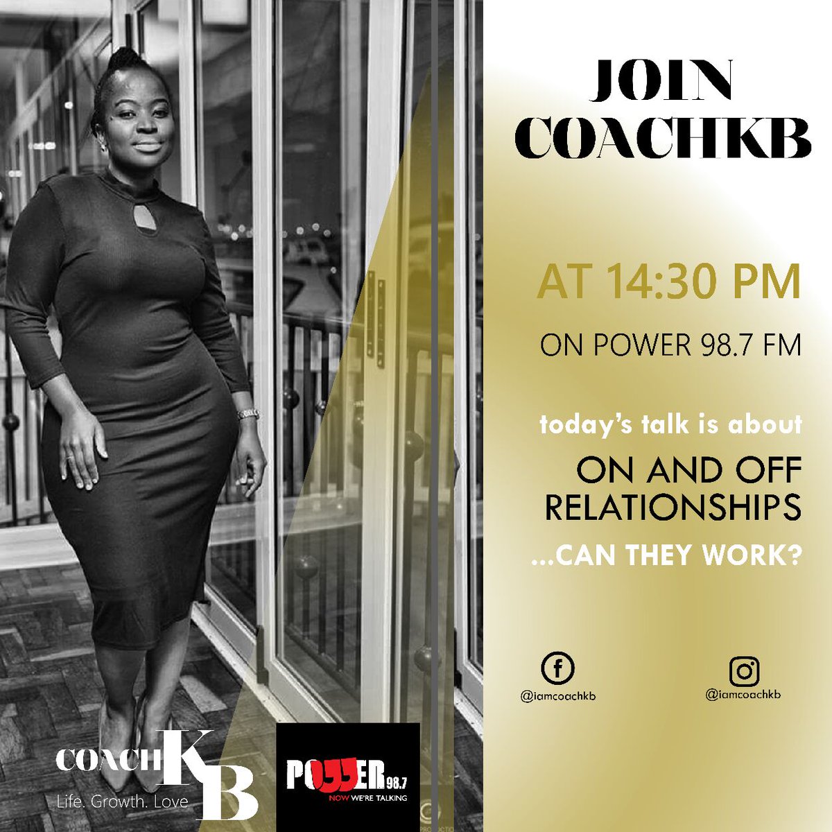 Iamcoachkb's tweet photo. Can On and Off (cycling) relatioships have a happy ending?@ @Powerfm987  today with @MsAphelele https://t.co/2VgjJAHcqM