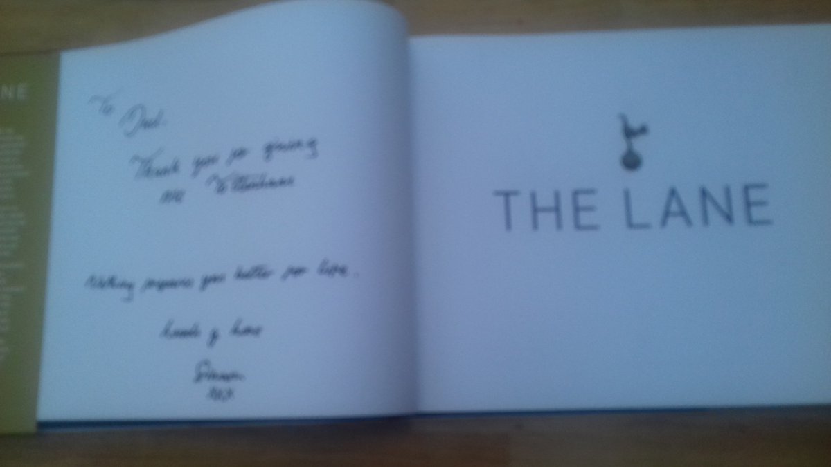 mayray79's tweet image. The Lane, a great present for dad. "Thanks for giving me Tottenham. Nothing prepares you better for life" @MartinCloake @SpursOfficial