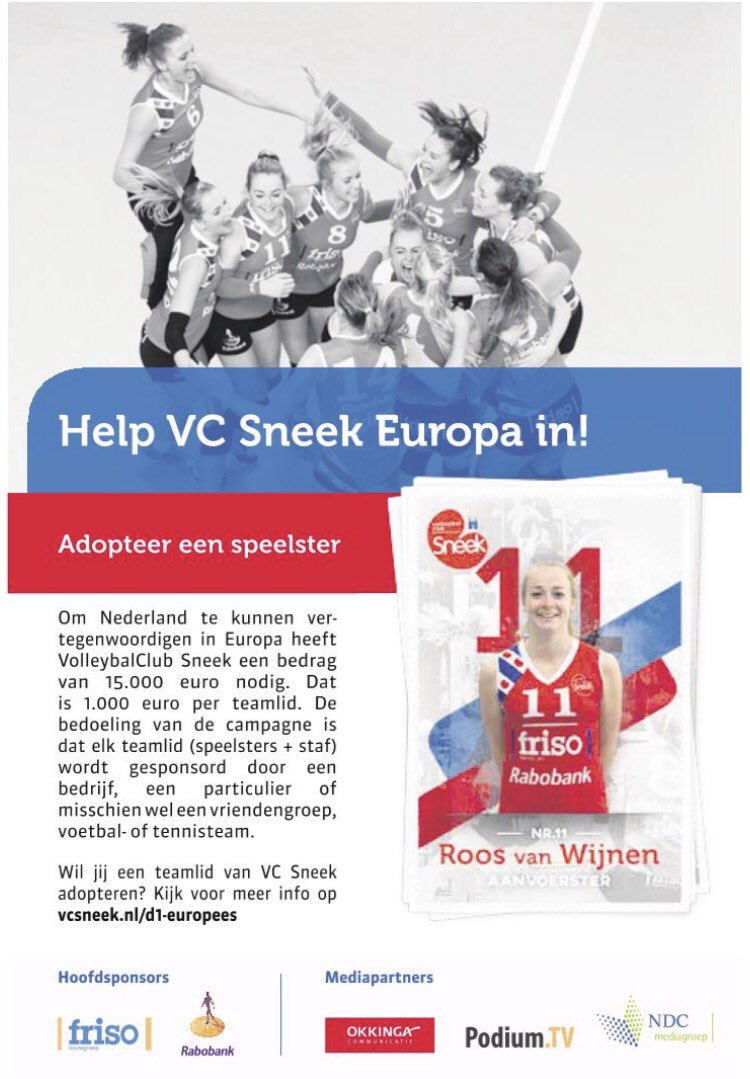 De eerste advertentie van 'D1 Europees' staat vandaag in de Leeuwarder Courant. 

Voor meer info: vcsneek.nl/d1-europees