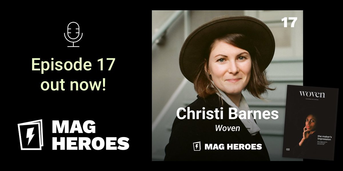 magheroes's tweet photo. 🎉 New episode!

Episode 17 features Christi Barnes of @wovenmag.

Listen here: https://t.co/BU74xOY5fT https://t.co/gMWiZJOfH7