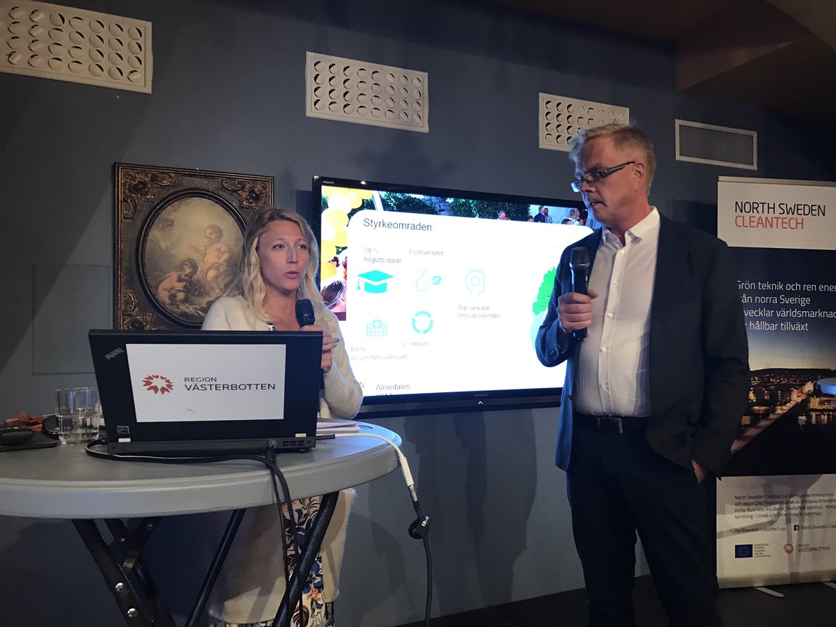 andreas_skog's tweet photo. North Sweden Clean Tech jobbar med att sÀlja hÄllbarhet, jÀmlikhet och gröna lösningar över hela vÀrlden! #vbtn #almedalen https://t.co/5cy8C4KBDQ