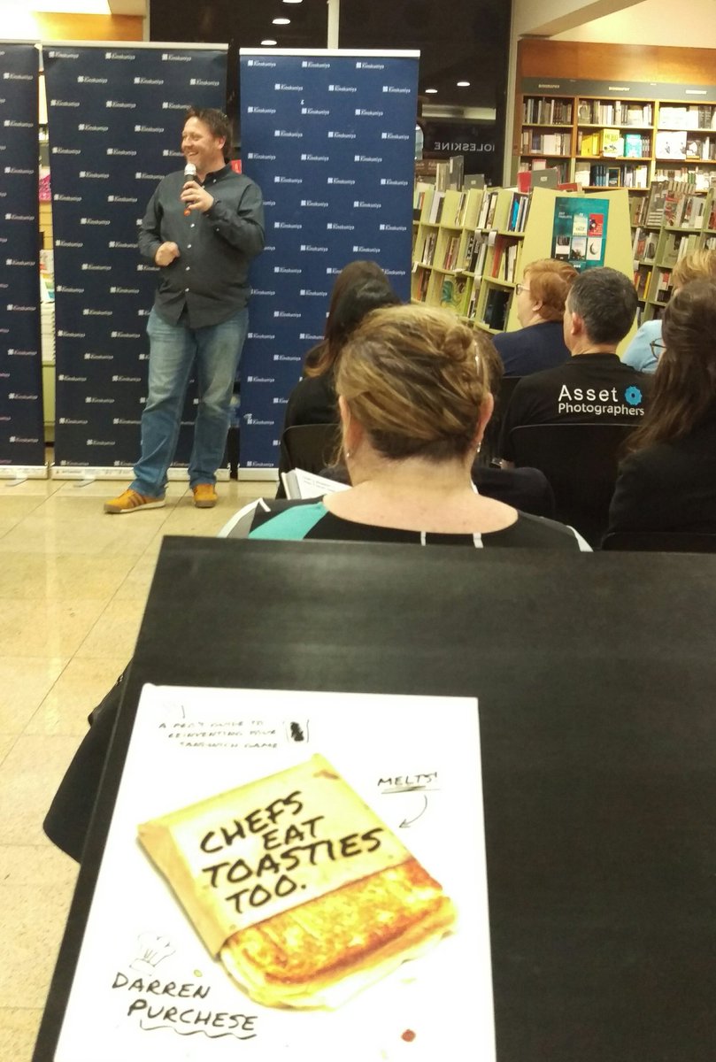 KinokuniyaAust's tweet photo. @DarrenPurchese in store this evening for a chat about #chefseattoastiestoo !@HardieGrant #KinoEats #allofthebread #allofthecheese #yummo https://t.co/wBE8N1wdnI