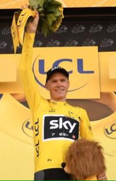 GoCyclissimo's tweet photo. Great to see @chrisfroome back in yellow following teammate @GeraintThomas86  Can you name all 8 Brits who have worn Yellow? #gocyclissimo https://t.co/FqB01qlGWI