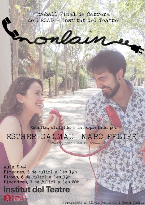 DalmauEsther's tweet photo. Avui a les 19h, segona funció d'"Onlain", a l'@institutteatre! Entrada lliure! Vine a passar una bona estona amb nosaltres! #onlain #teatre https://t.co/80iZswu9FK