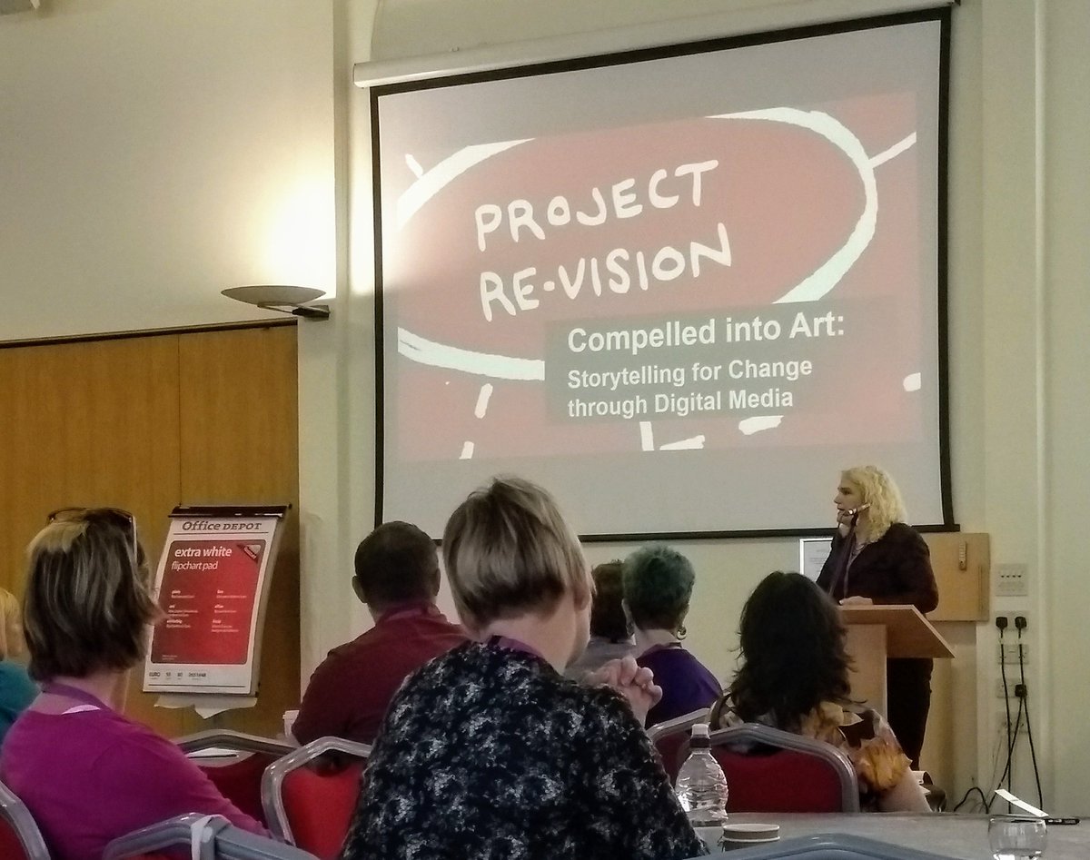 hollyscott248's tweet photo. Power of multimedia storytelling to give marginalized groups a voice. Fascinating @QMiP opening keynote from Prof Carla Rice. #qmip2017 https://t.co/zpweGYoo5c