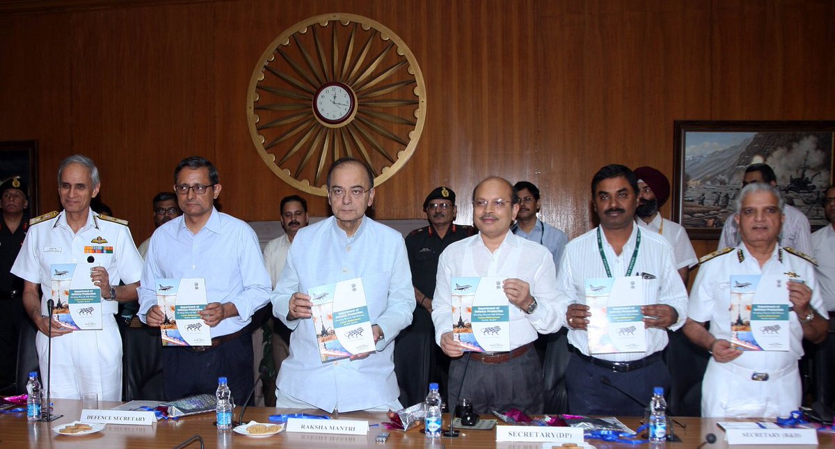 arunjaitley's tweet photo. Releasing a booklet on 3 years' achievements of the Dept. of Defence Production, July 6, 2017 https://t.co/iK7G6lP0Cu
