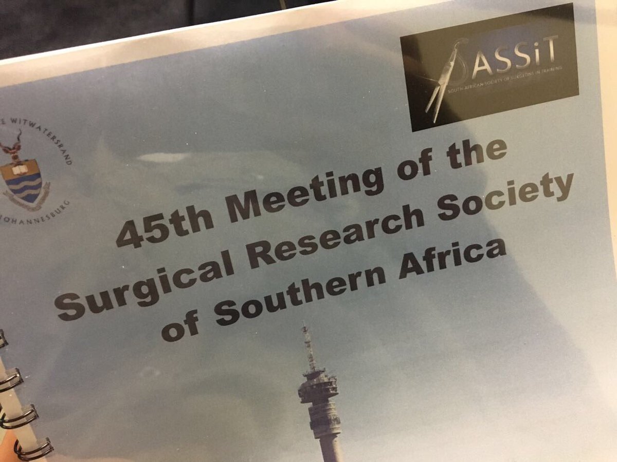 Surgical Research Society 45th Meeting running <a href="/WitsUniversity/">Wits University</a>. New ideas everyday with quality #surgicalresearch #SurgTweeting