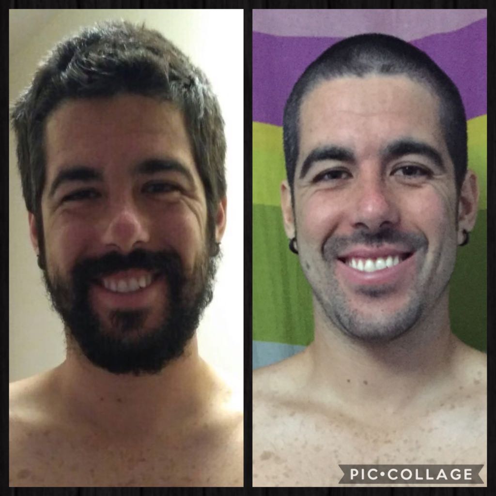 #LaIsla después  de un mes en la isla sin casi higiene tocaba coger la esquiladora de las ovejas y hacerse una buena rapada,  jaja!