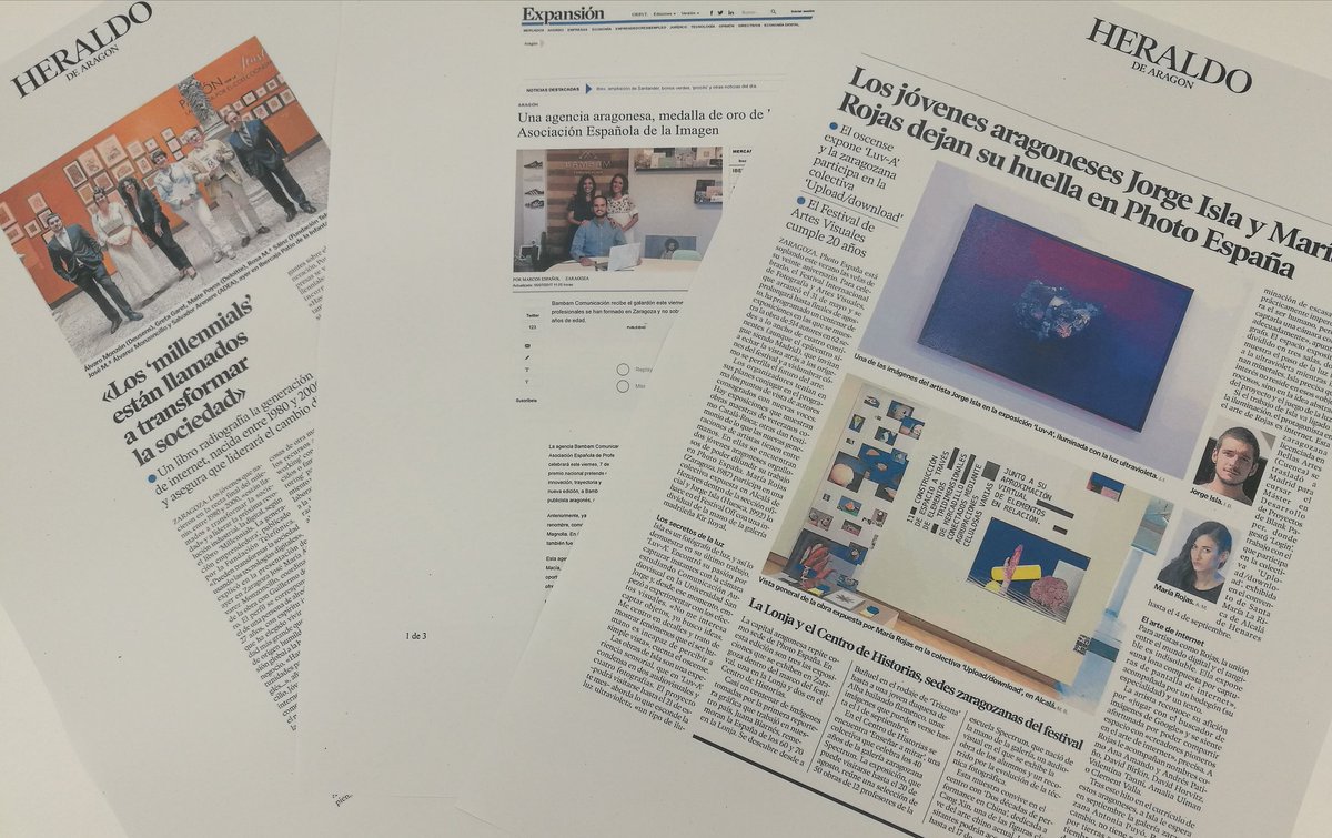 Nuestros exalumnos, nuestro mejor legado. Esta semana protagonistas en "millennials", en Photo España y premiados por su innovación 🎊🎉