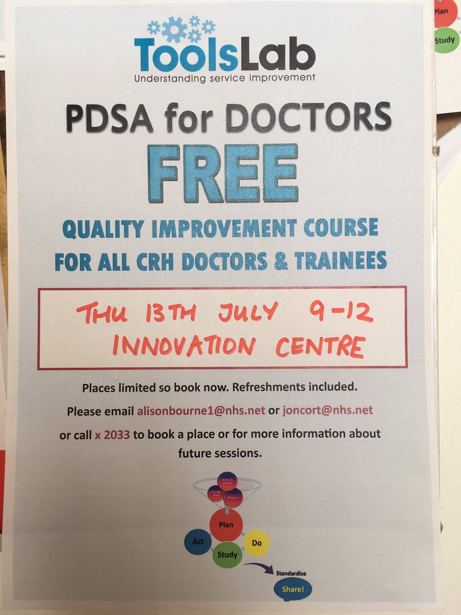 AlisonLBourne's tweet photo. Few places remaining on FREE QI course for @royalhospital Doctors. Call x2033 to book your place. Biscuits included! #ToolsLab https://t.co/A0mbMmZka9