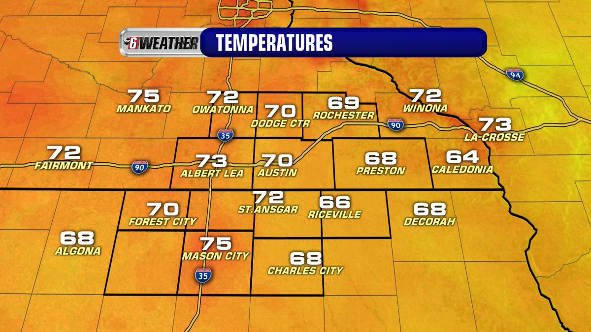 CindyMorganWx's tweet photo. These 4:20 am temps are ridiculous! We finally #breaktheheat Friday, but a few storms stand in our way. #mnwx #iawx https://t.co/YMaZDl9EYc