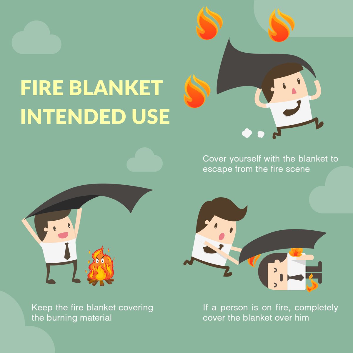 MedicTher's tweet photo. Fire Blanket is the answer for home securities after all, if you are not professional in using fire extinguishers. https://t.co/k8YOh0YzDw