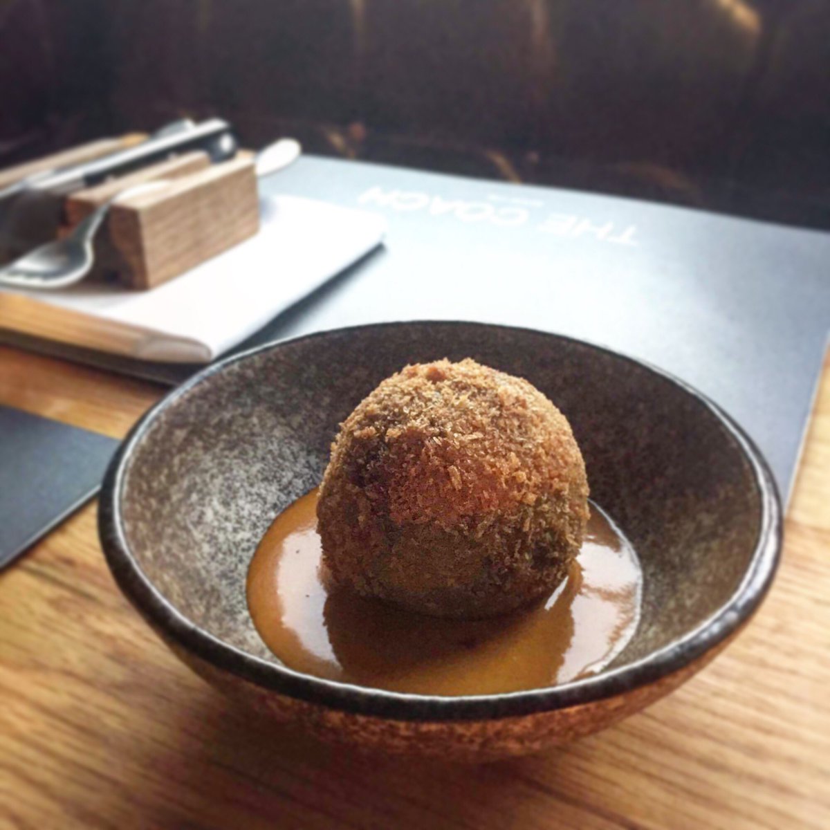 TheCoachMarlow's tweet photo. Pop in this afternoon for the new Smoked Haddock &amp; Black Pudding Scotch Egg with Moilee Sauce #ProperLush https://t.co/IlntY9tszK
