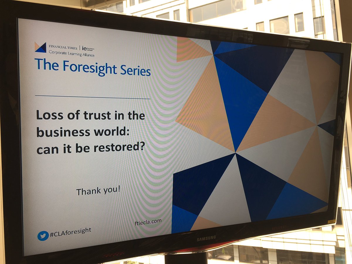 goheadspring's tweet photo. Thanks to all the panellists and audience today at #CLAForesight event @FT: Loss of #trust in the #business world: can it be restored? https://t.co/pDXQKUeCpv