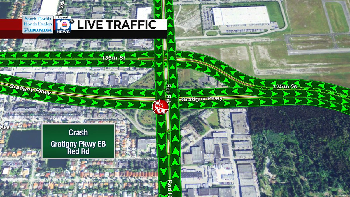Crash on Gratigny Pkwy EB at Red Rd #traffic https://t.co/YNu82udoKO