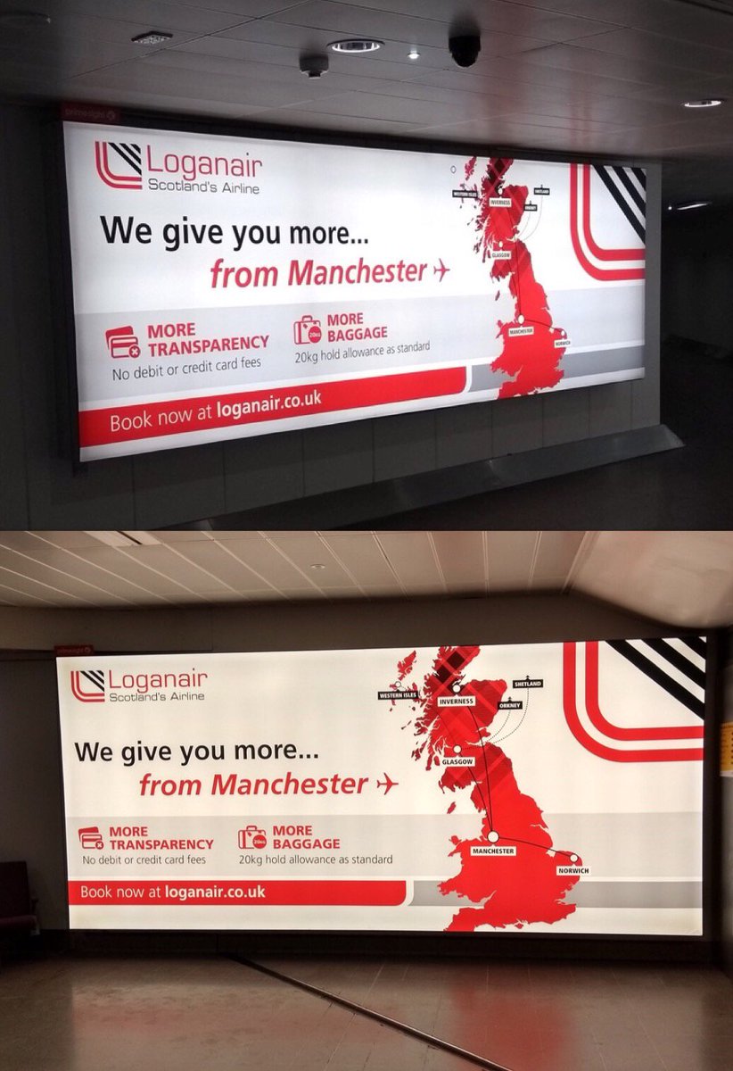 Exiting times for Loganair, Scotlands Airline flying under Loganair from Manchester come 1st September
