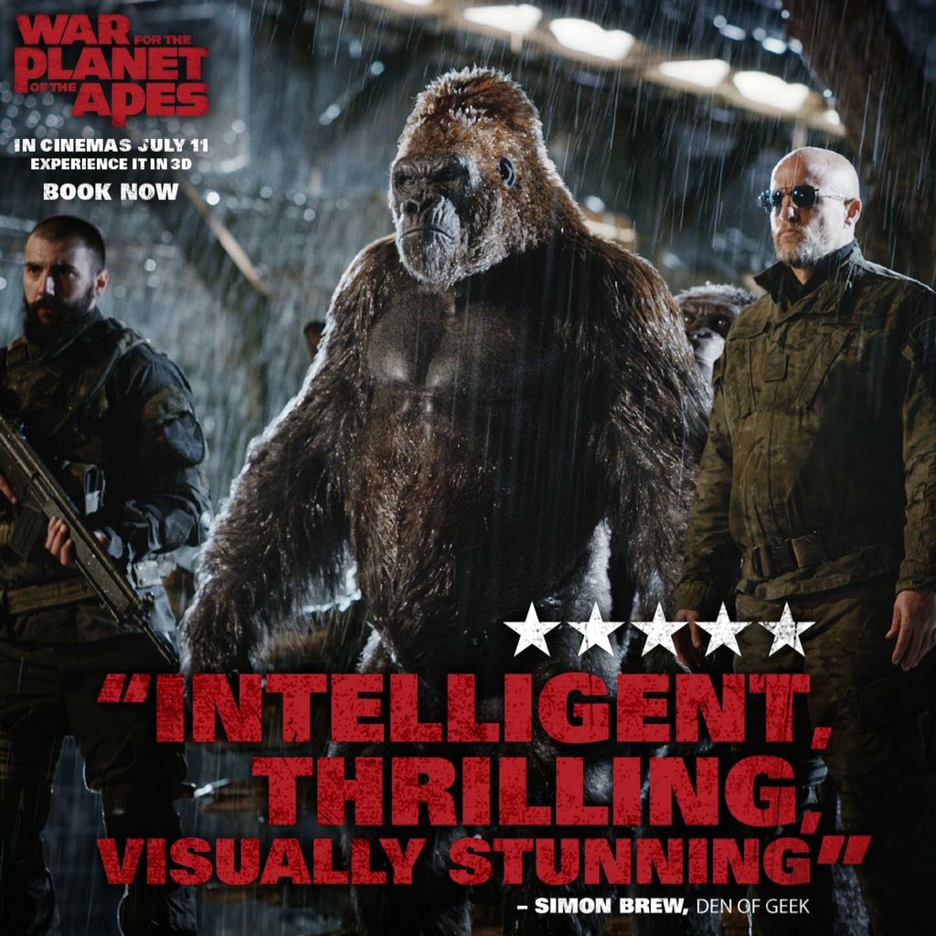 jamiek_jones's tweet photo. Need to see this movie #WarForThePlanet #WarForThePlanetOfTheApes #Apes @andyserkis #Caesar #WarHasBegun #Alz-113 #SimianFlu https://t.co/CsOBPiIuaQ