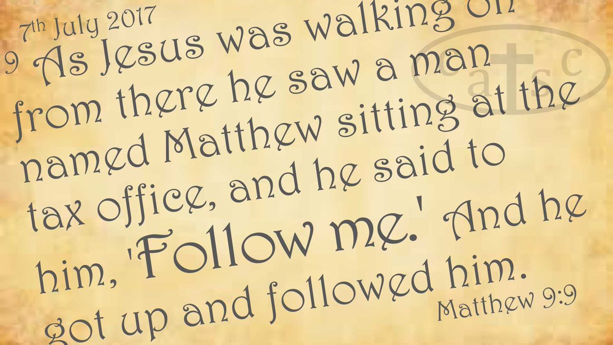 CATSCEW's tweet photo. CATSC Daily 7th July 2017: Follow Me #Pontifex #connectcatholic #CAFOD #cathedchat #cathedservice #stonymission https://t.co/Y4bYIpMTH9