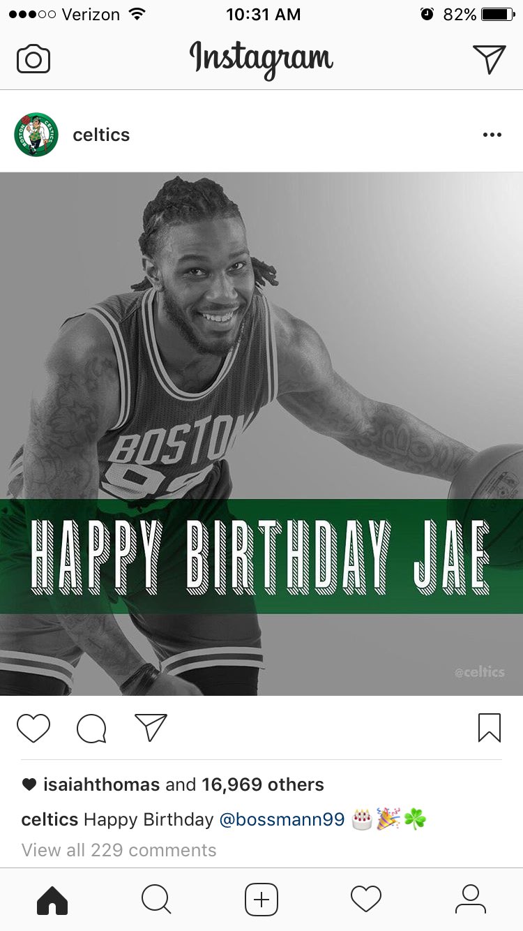 Lol happy bday Jae Crowder, we\re trying to trade you to make room for Hayward 