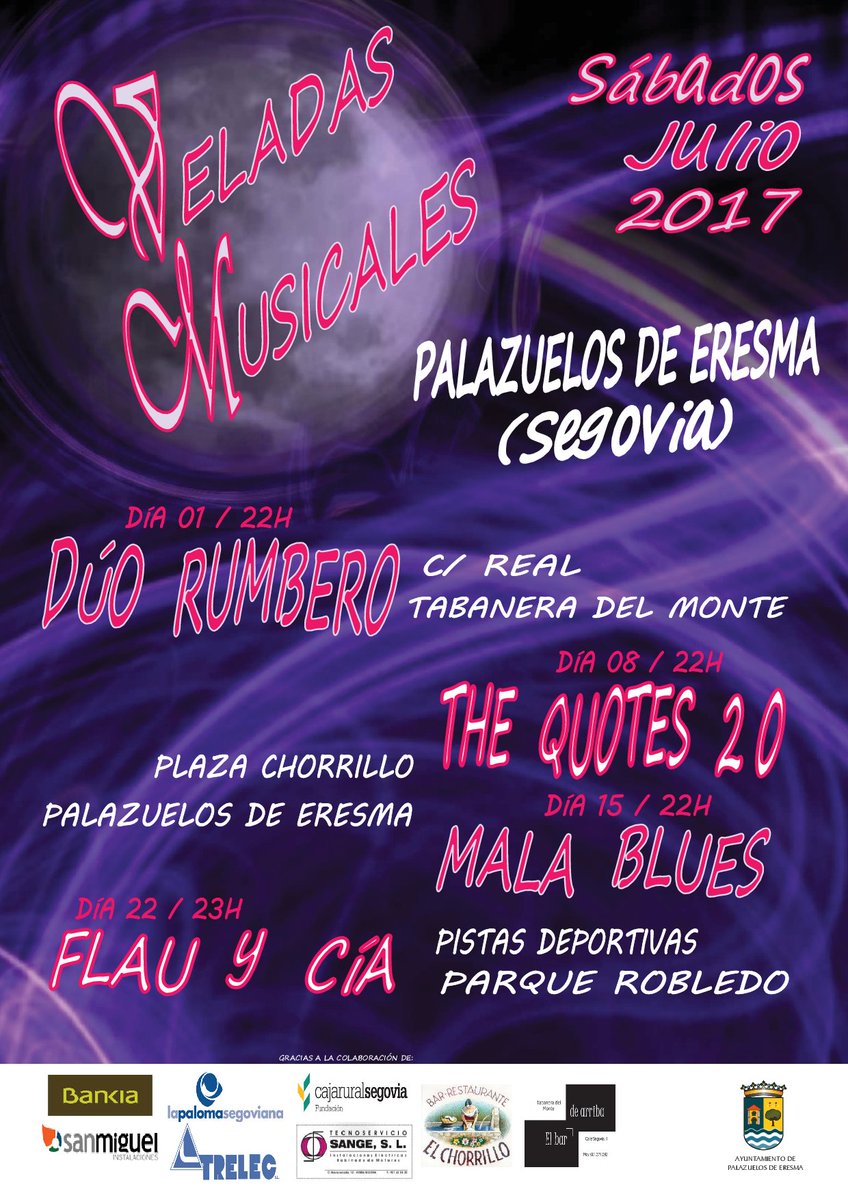 TheQuotesMusic's tweet photo. Y seguimos dando caña este fin de semana!!! Este sábado 8 nos vemos en #Palazuelos desde las 22:00. Os esperamos!!!! https://t.co/xKy8dWLRkW