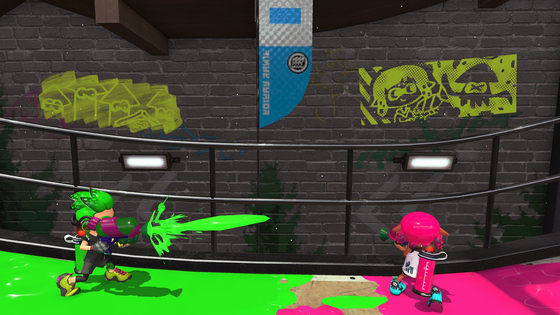 Splatoon スプラトゥーン なお 前夜祭では フェス投稿 しかできないが 製品版ではフェス開催期間以外にも投稿ができ 投稿した画像は ハイカラスクエアやバトルステージに反映されることがある 製品版でもtwitterまたはfacebookとの連携が必要だが