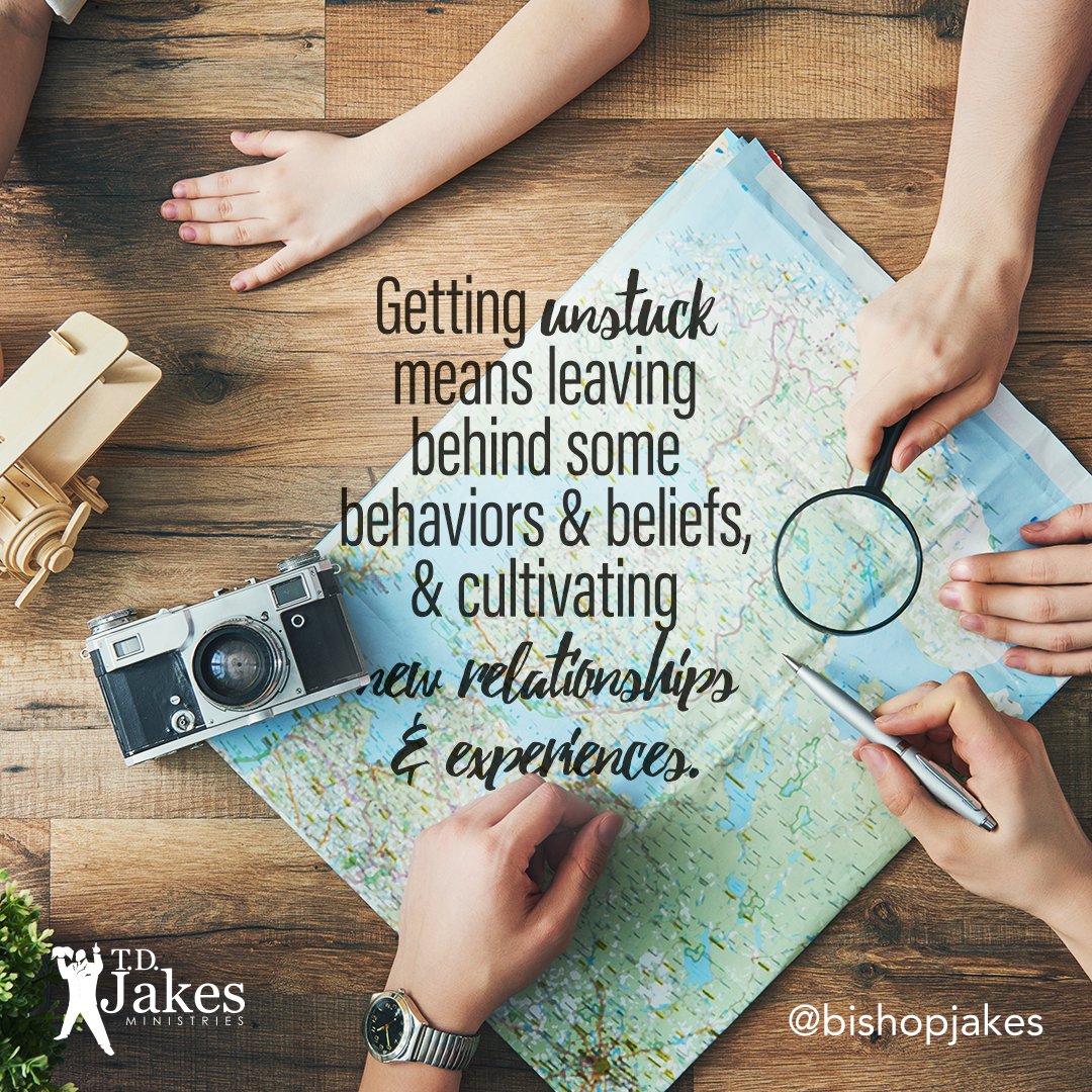 BishopJakes's tweet image. Getting unstuck means leaving behind some behaviors &amp;amp; beliefs to cultivate new relationships and experiences. #TOTD #BishopJakes