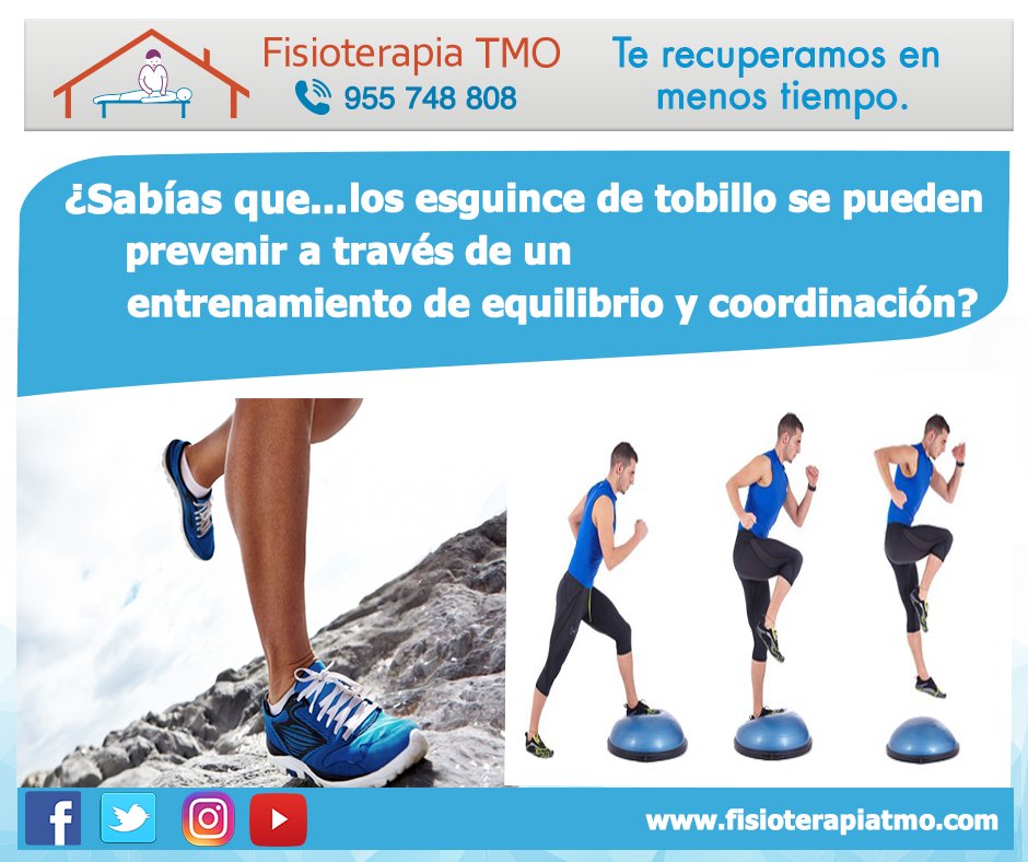 fisioterapiaTMO's tweet photo. Un #esguince en el #tobillo se pueden prevenir a través de un entrenamiento de coordinación y equilibrio, realizadas por un #fisioterapeuta. https://t.co/a8oW08nnKJ