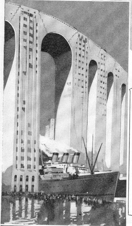 Psst: Bridge over St James’ Cemetery, S. Johnson-Marshall, 1931-2 vs Skyscraper bridge, Popular Mechanics v 48, 1928