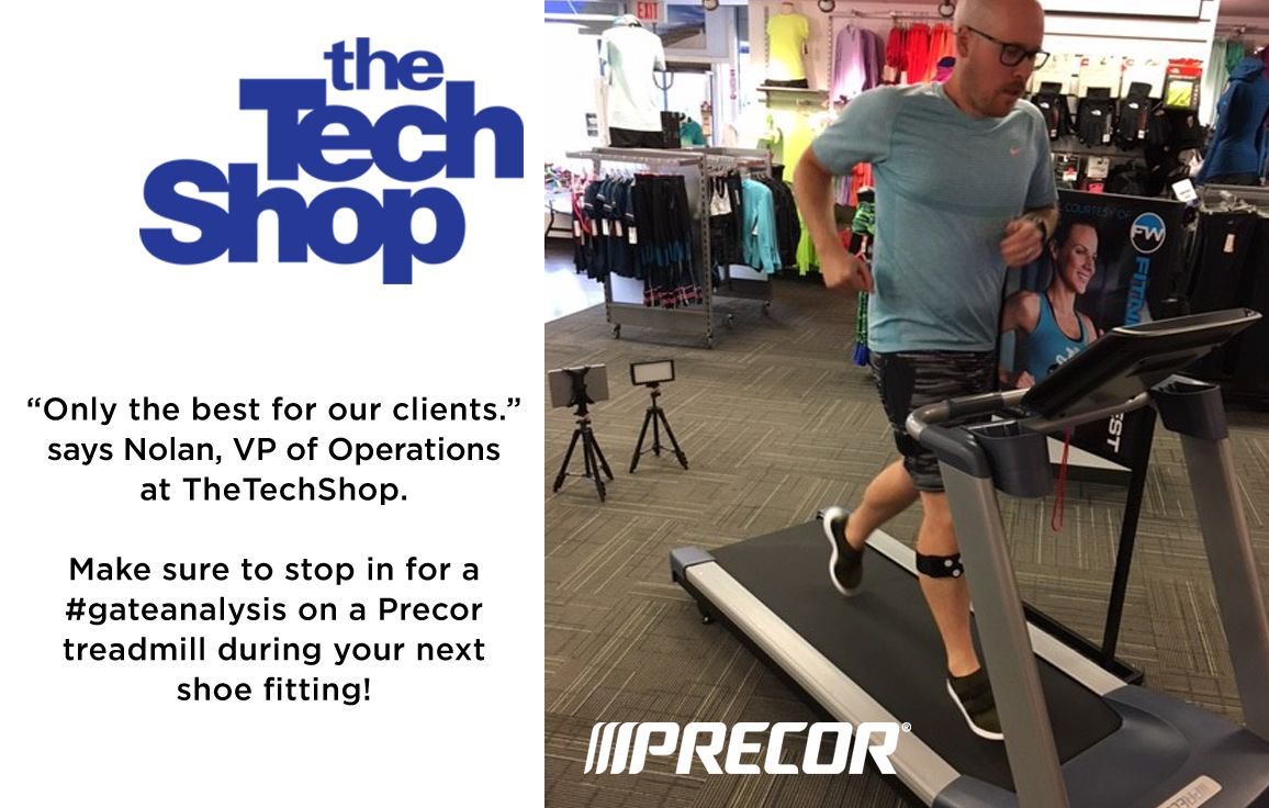 Get a #gateanalysis on a <a href="/precor/">Papa Recor</a> treadmill during your next shoe fitting @TheTechShopca
#Running #training #runbetter