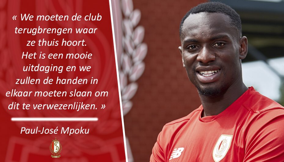 Standard_RSCL's tweet photo. Paul-José Mpoku tijdens zijn persvoorstelling deze namiddag 🎙 #PoloIsBack #RSCL https://t.co/k4PPrCQ09o