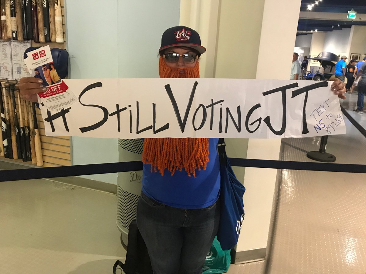 AM570LASports's tweet photo. Keep listening to win @Dodgers tickets EVERY HOUR, and don't stop Voting JT! #VoteJT https://t.co/KmoDKvbY2D