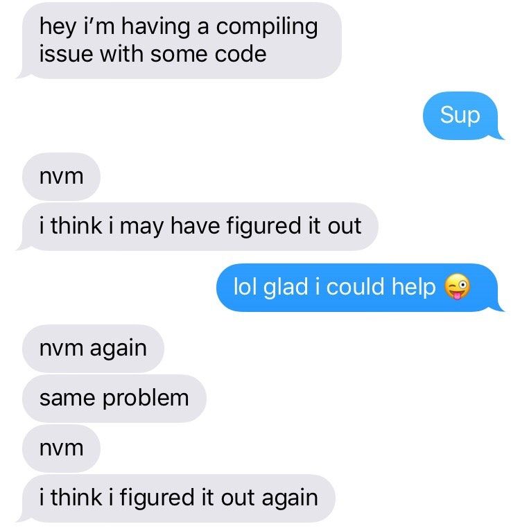 codechef's tweet image. He certainly have some issues. #ProgrammersLanguage #ProgrammersJoke #CodeChef
via: bit.ly/2tUjJbN