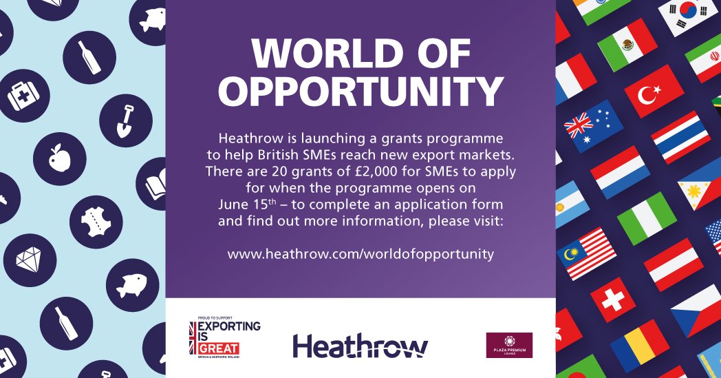 TimewiseUK's tweet photo. Heathrow Airport World of Opportunity Grants Programme for SMEs...Application Deadline 14.07.17 
https://t.co/kNz3KxgDt4 #SMEbusinesssupport https://t.co/zzsSaL3y9M