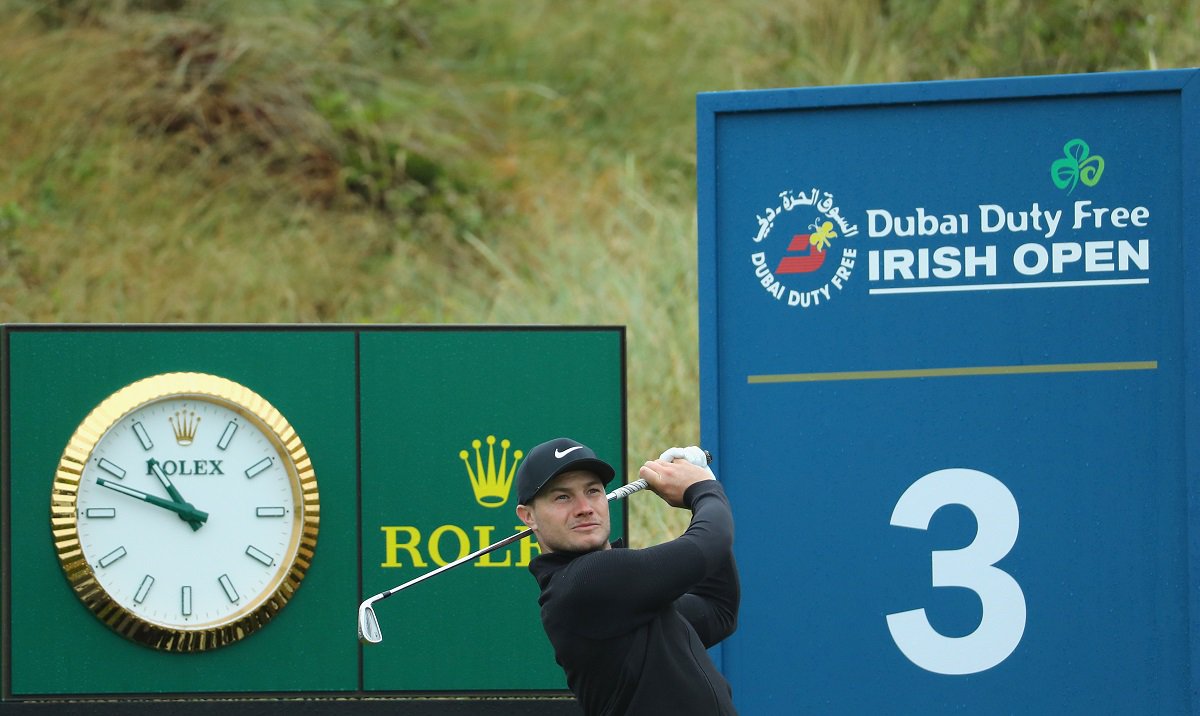 DPWorldTour's tweet photo. Oli Fisher is 9 under par for his last 11 holes:

Eagles: 1️⃣
Birdies: 8️⃣
Pars: 1️⃣
Bogeys: 1️⃣

#DDFIrishOpen https://t.co/9trtsJbkif