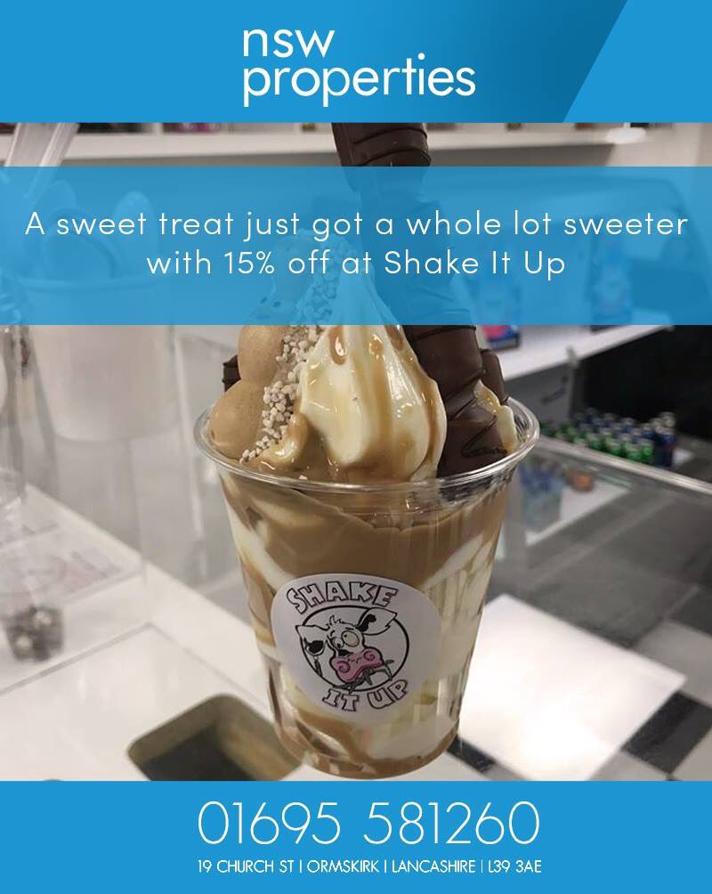 Treat yourself at Shake It Up with a whopping 15% off when you bring in your NSW Reward Card😍