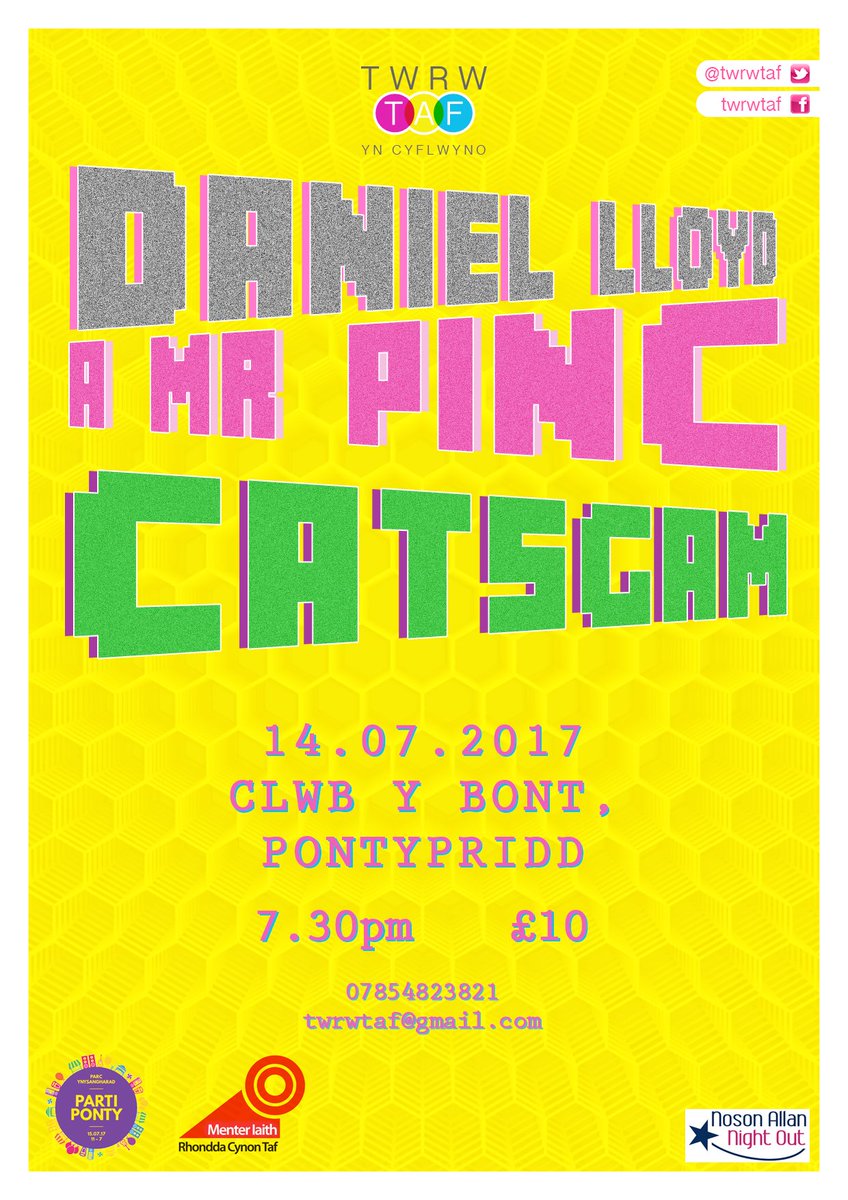 HeulynRees's tweet photo. Gig nesa @TwrwTaf @ClwbYBont. Gorffennaf 14. Catsgam +Daniel Lloyd a Mr Pinc #yagym @BBCRadioCymru @Golwg360 https://t.co/oqWOsgZU15