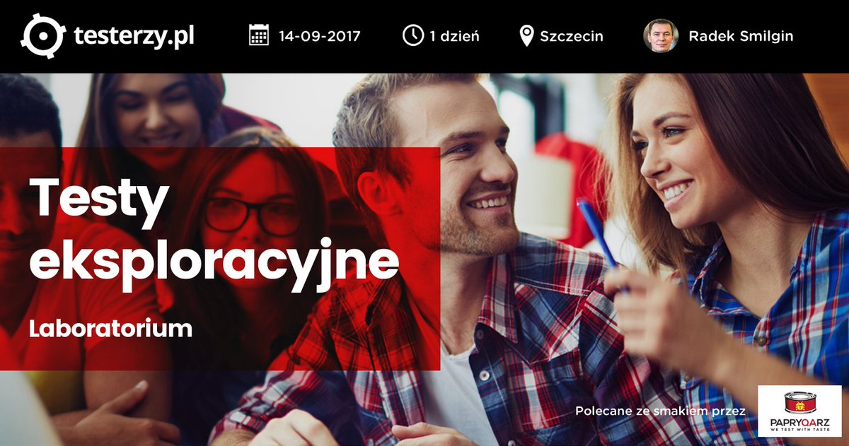 14 września w Szczecinie odbędzie się laboratorium z testowania eksploracyjnego <a href="/testerzy/">testerzy.pl - źródło testerskiej wiedzy</a> (prowadzący Radek Smilgin) testerzy.pl/szkolenia-z-te…
