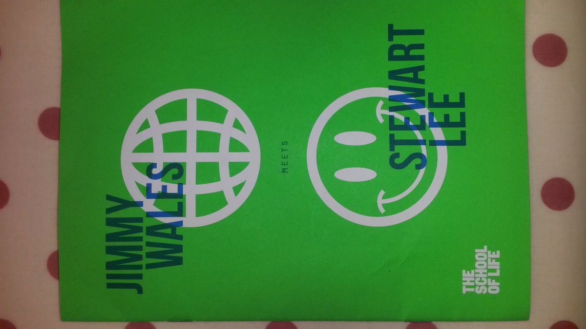 RuthGeorgeHR's tweet photo. Night out with the other half to see Stewart Lee and Jimmy Wales - interesting and funny.  Thank you @tsolaus https://t.co/VmTGKXEjaf