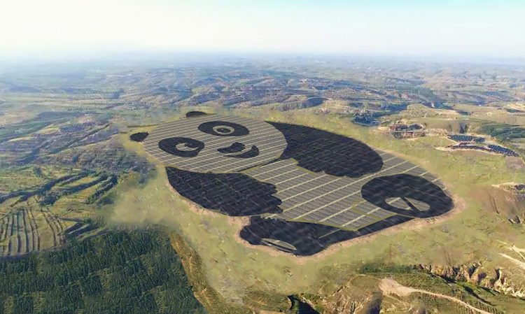 simongerman600's tweet photo. This is 100% real. A renewable energy firm in #China is building a #Panda shaped #solar plant. https://t.co/RkQw1wKZI9 https://t.co/2yDCZgENn4